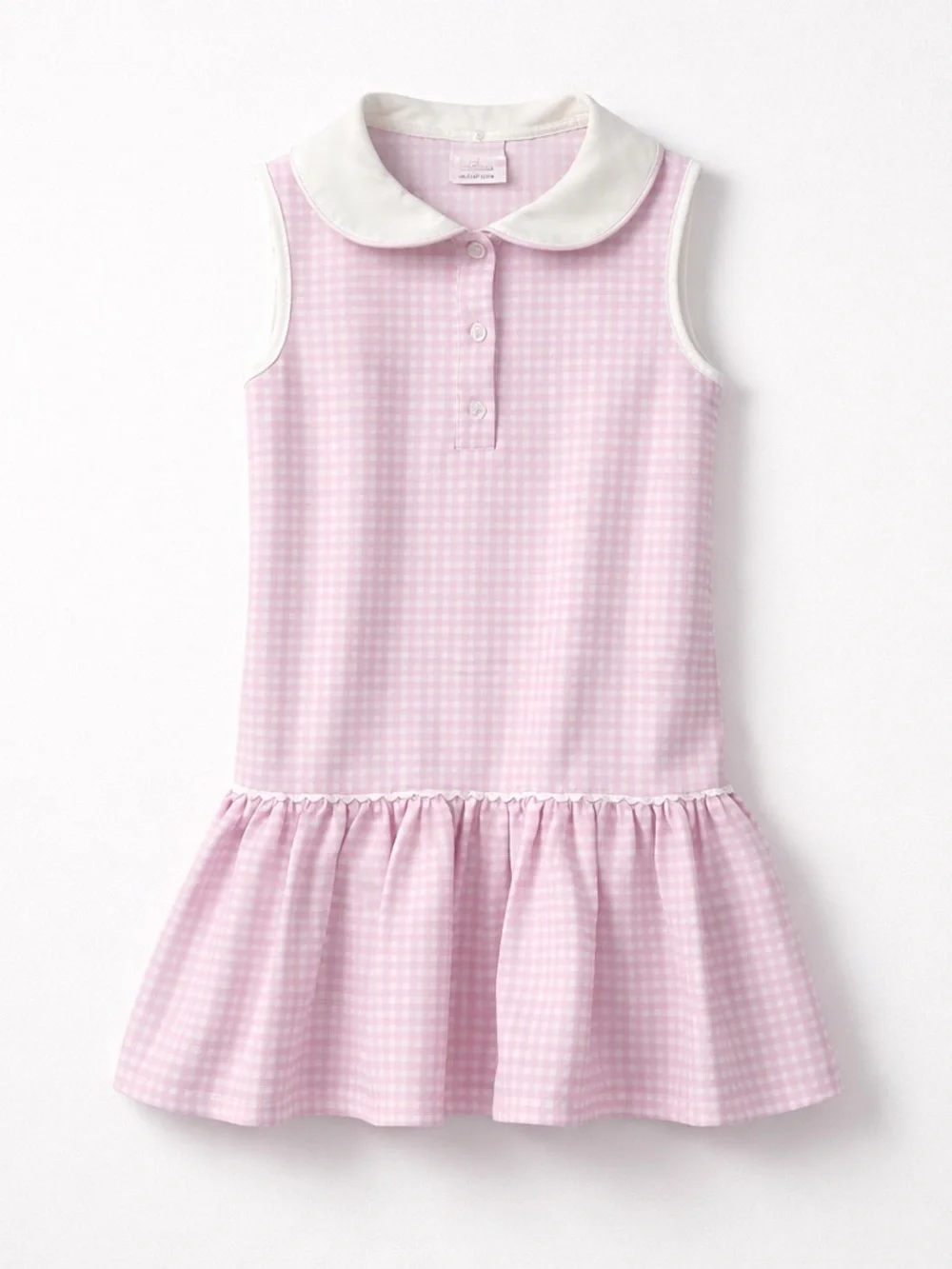 Stitchy Fish pink and white gingham performance dress size 4T